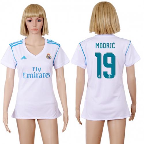 Women's Real Madrid #19 Modric Home Soccer Club Jersey - Click Image to Close